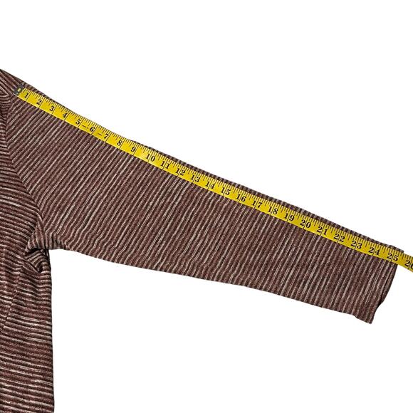 LOGO LORI GOLDSTEIN Cardigan 3X Mini Stripe Button Down Lace Trim Pockets Fall - Picture 4 of 8